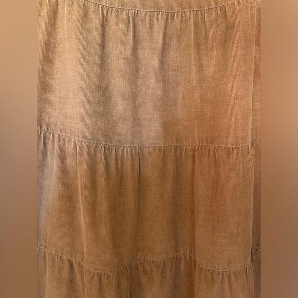 Armor Jeans, high waisted Long  corduroy skirt, beige, 100% cotton, Size 1/2 - Picture 5 of 6